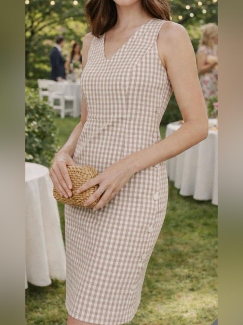 J. McLaughlin Paulson Gingham Dress Size 14